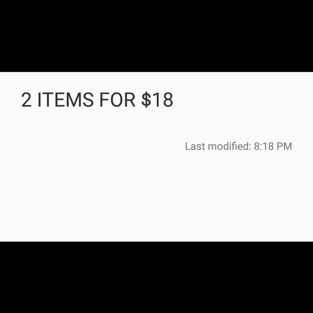 SALE 2 ITEMS for $18